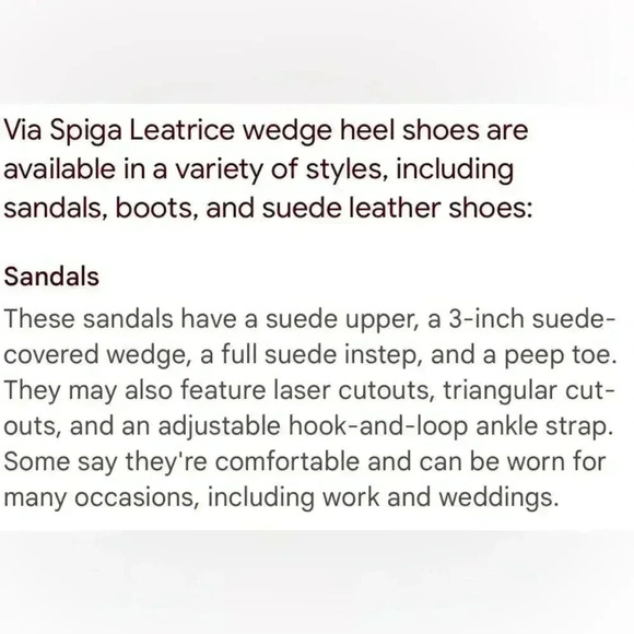 Via Spiga Wedge Heel Sandals New NWOT Brown Cognac Leather Suede - Picture 13 of 13